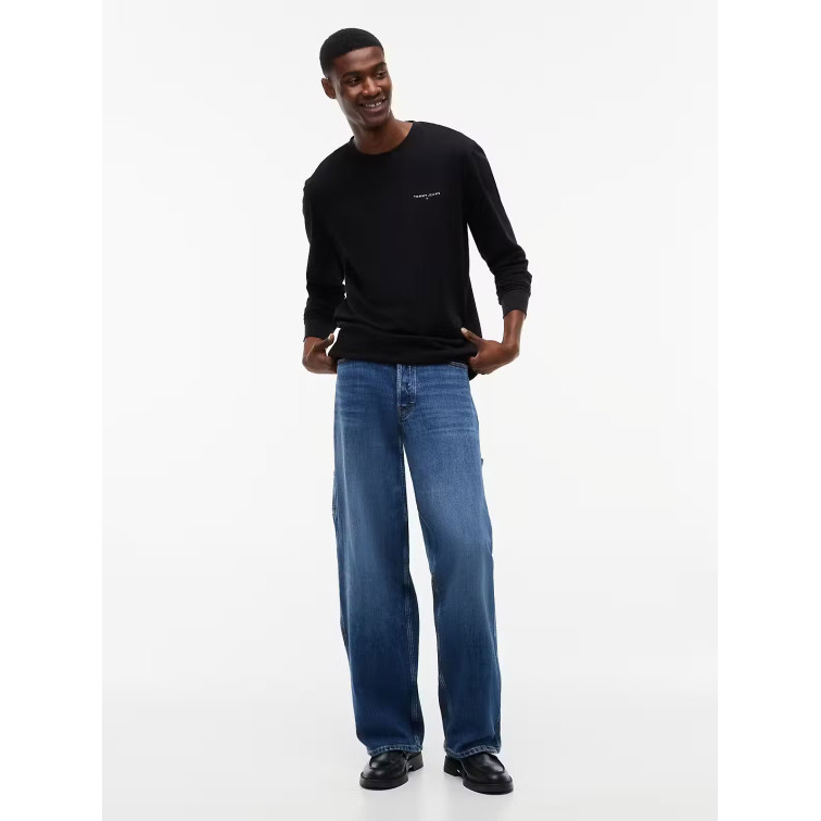 t-shirt homme  tommy hilfiger tjm slim chest linear ls tee e