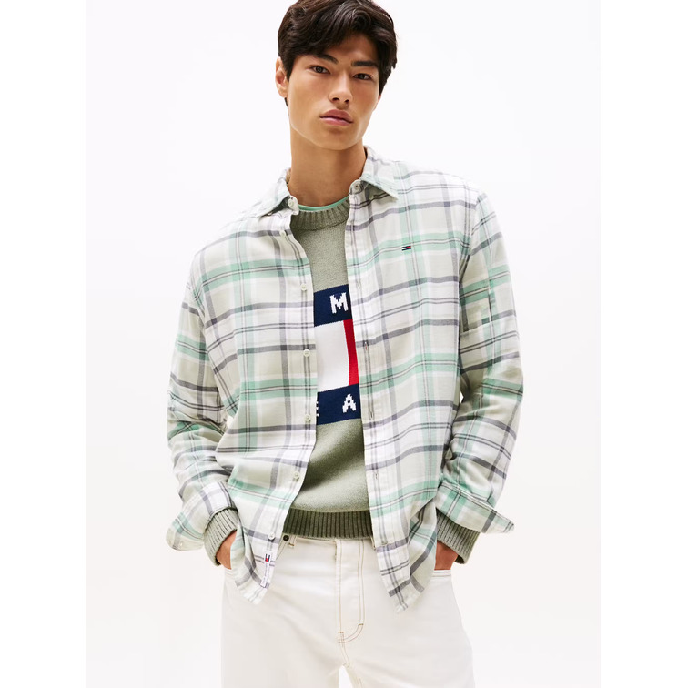 homme tjm reg flannel check shirt ex 0h7
