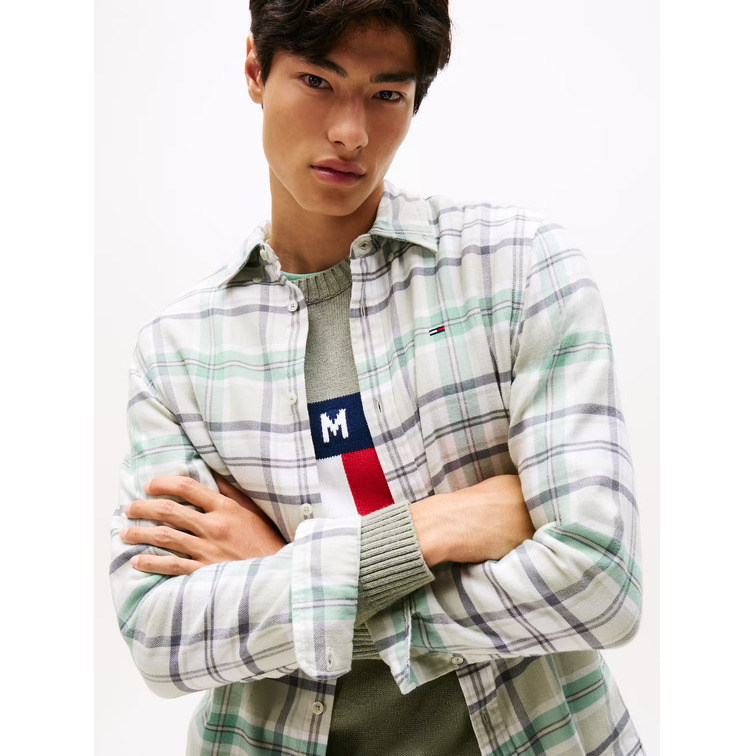 homme tjm reg flannel check shirt ex 0h7