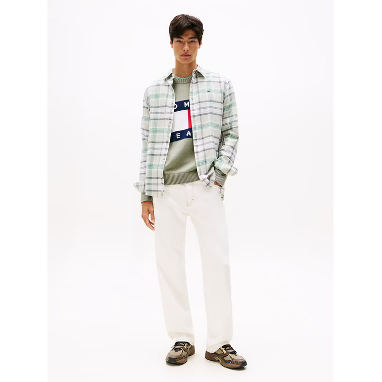 homme tjm reg flannel check shirt ex 0h7