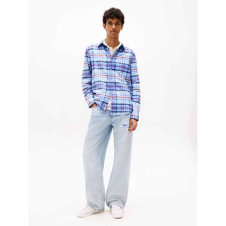 homme tjm reg flannel check shirt ex c1t