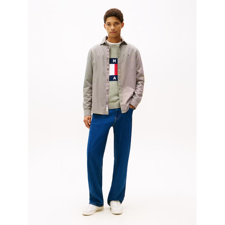 homme tjm reg oxford check shirt ext mrh