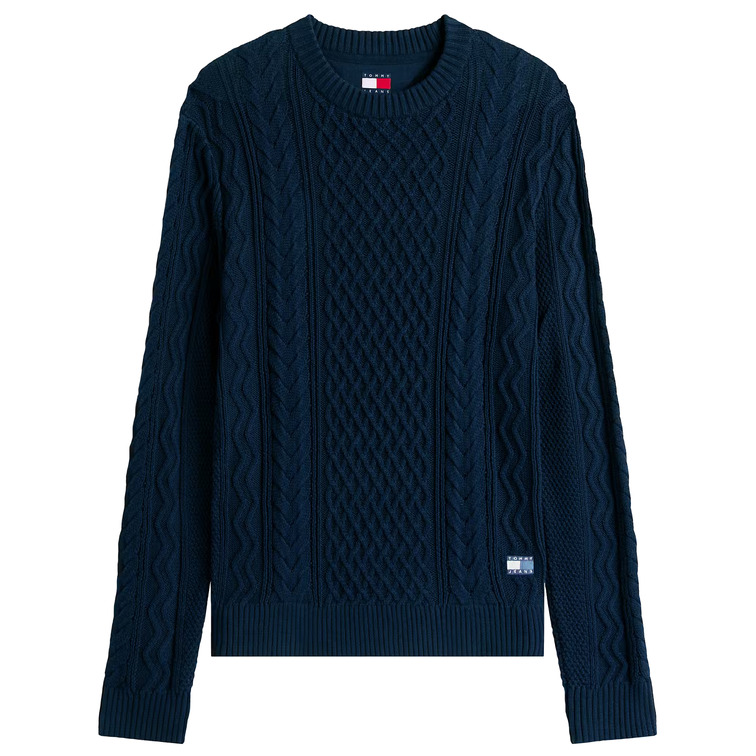 homme tjm slm badge cable knit sweat 0gy