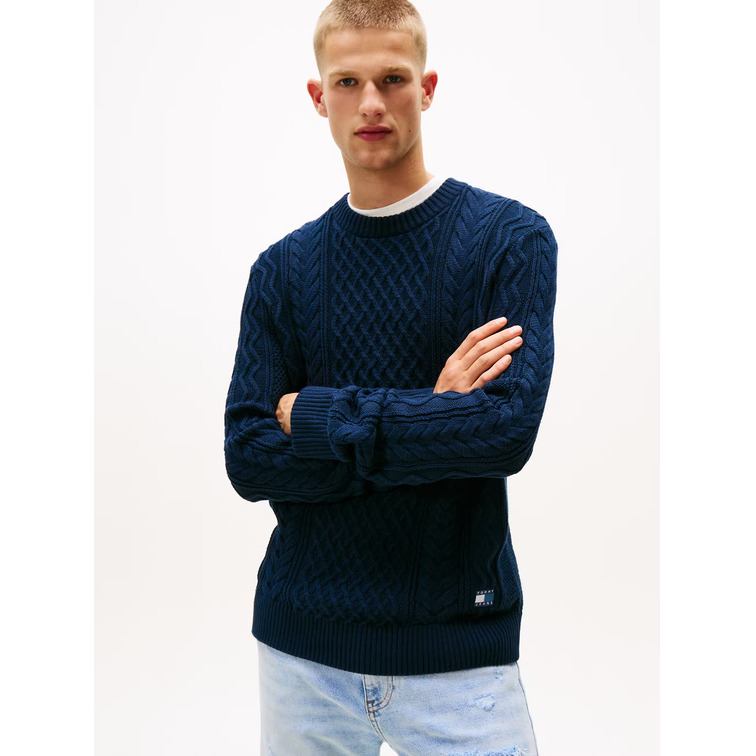 homme tjm slm badge cable knit sweat 0gy