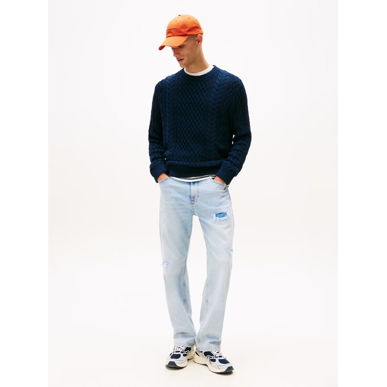 homme tjm slm badge cable knit sweat 0gy
