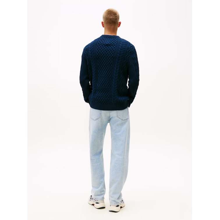 homme tjm slm badge cable knit sweat 0gy