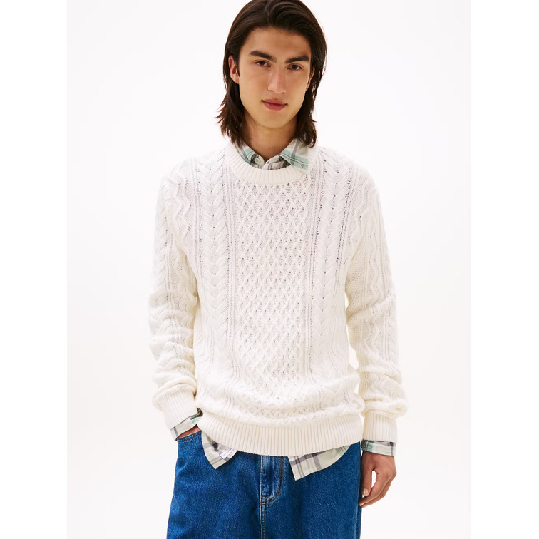 homme tjm slm badge cable knit sweat 0k4