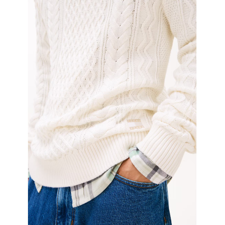 homme tjm slm badge cable knit sweat 0k4