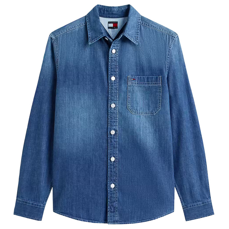 chemise homme  tommy hilfiger tjm denim regular fit shirt ex