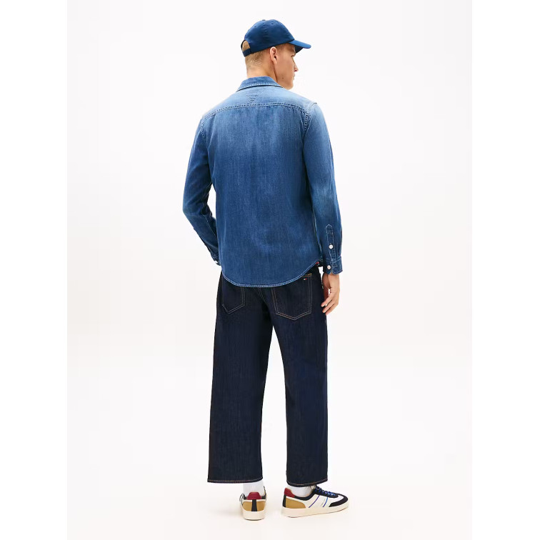 chemise homme  tommy hilfiger tjm denim regular fit shirt ex