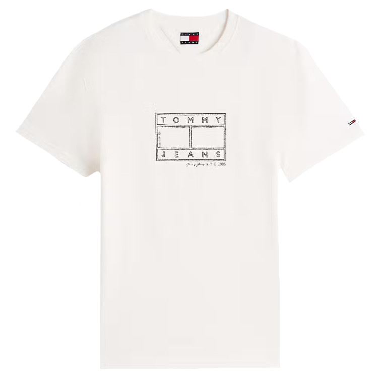 t-shirt homme  tommy hilfiger tjm reg center flag ss tee