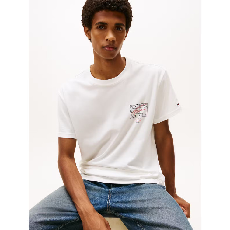 t-shirt homme  tommy hilfiger tjm reg sign spray ss t ext
