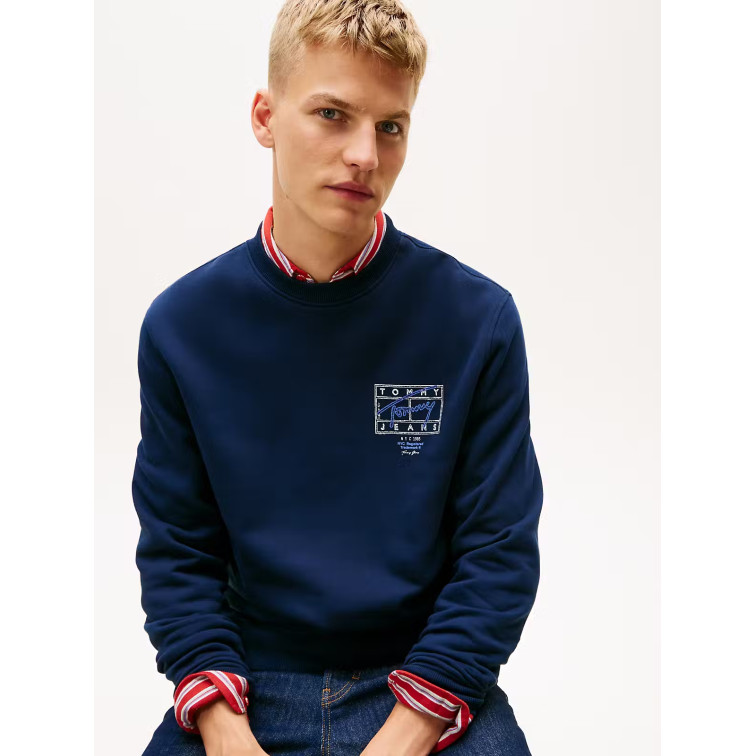 sweat-shirt homme  tommy hilfiger tjm reg entry dna play crew ex