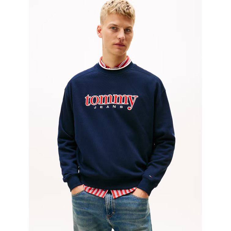 sweat-shirt homme  tommy hilfiger tjm 90s texture graphic crew
