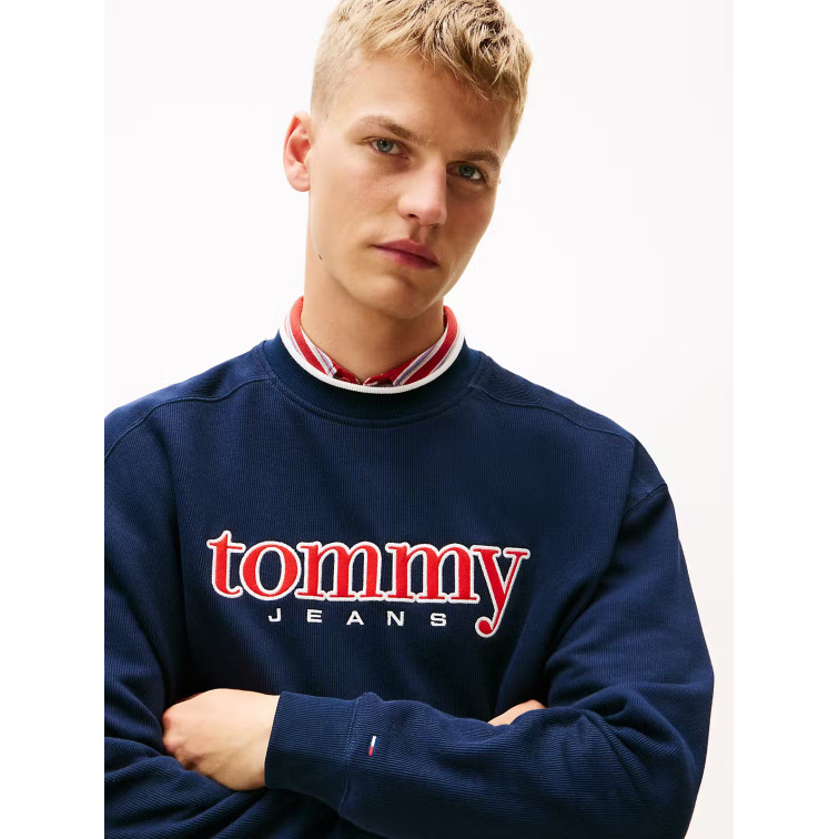 sweat-shirt homme  tommy hilfiger tjm 90s texture graphic crew