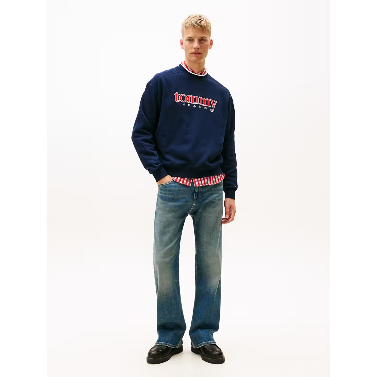 sweat-shirt homme  tommy hilfiger tjm 90s texture graphic crew