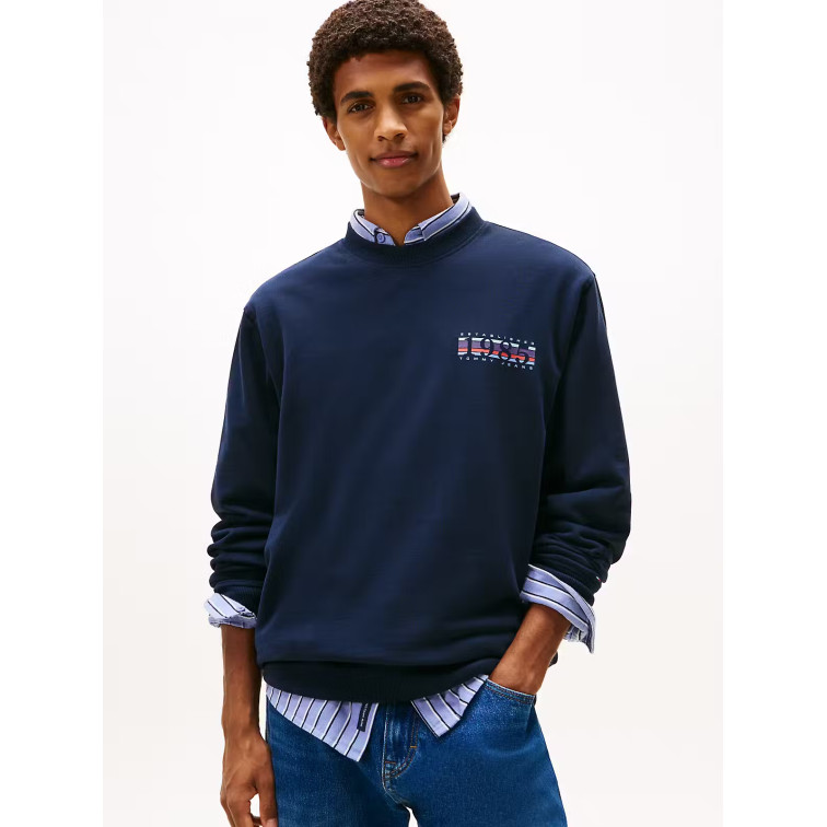 sweat-shirt homme  tommy hilfiger tjm reg entry dna play crew ex