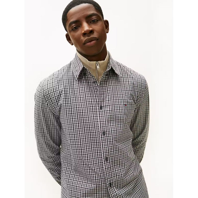 chemise homme  tommy hilfiger tjm reg poplin pattern shirt