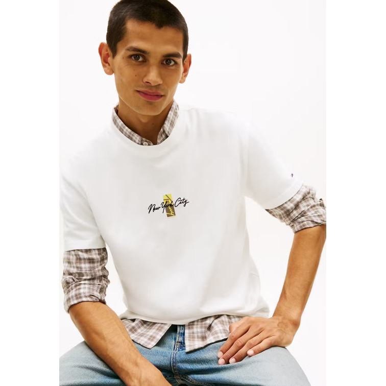 t-shirt homme  tommy hilfiger tjm reg sign block ss tee ext