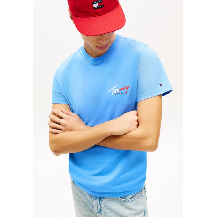 t-shirt homme  tommy hilfiger tjm slim sign chest ss tee ext