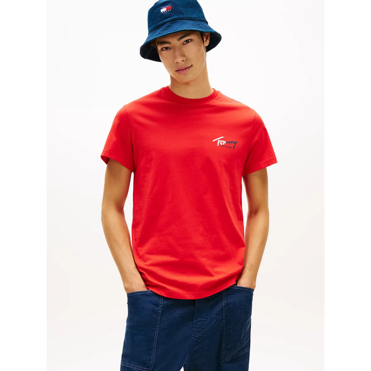t-shirt homme  tommy hilfiger tjm slim sign chest ss tee ext