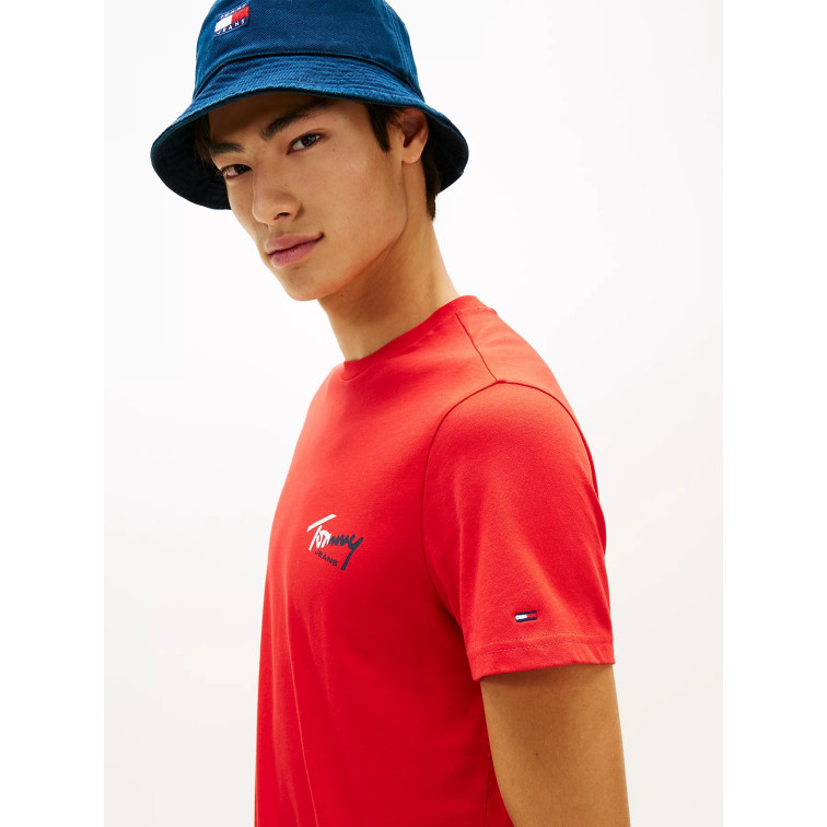 t-shirt homme  tommy hilfiger tjm slim sign chest ss tee ext