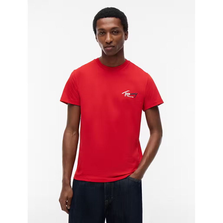 t-shirt homme  tommy hilfiger tjm slim sign chest ss tee ext
