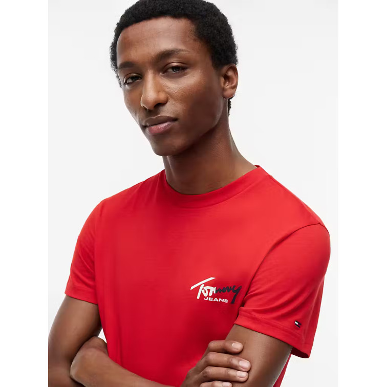 t-shirt homme  tommy hilfiger tjm slim sign chest ss tee ext