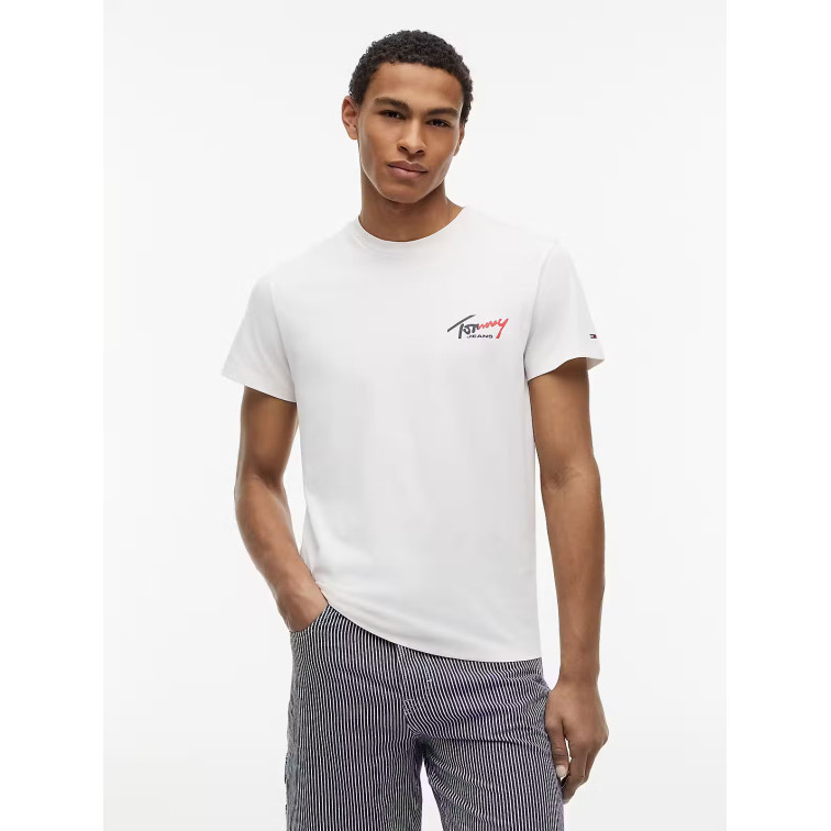 t-shirt homme  tommy hilfiger tjm slim sign chest ss tee ext