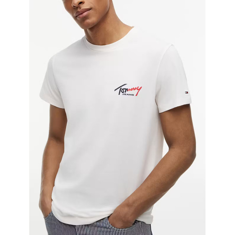 t-shirt homme  tommy hilfiger tjm slim sign chest ss tee ext