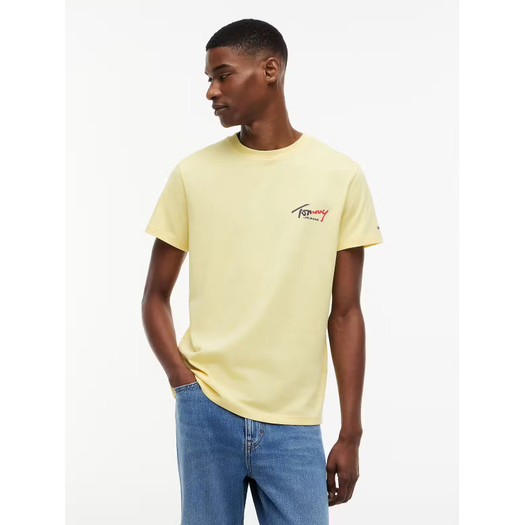 t-shirt homme  tommy hilfiger tjm slim sign chest ss tee ext