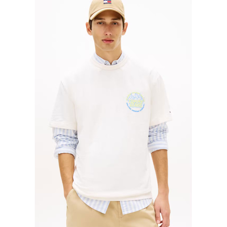 t-shirt homme  tommy hilfiger tjm rlx bubble flame ss tee