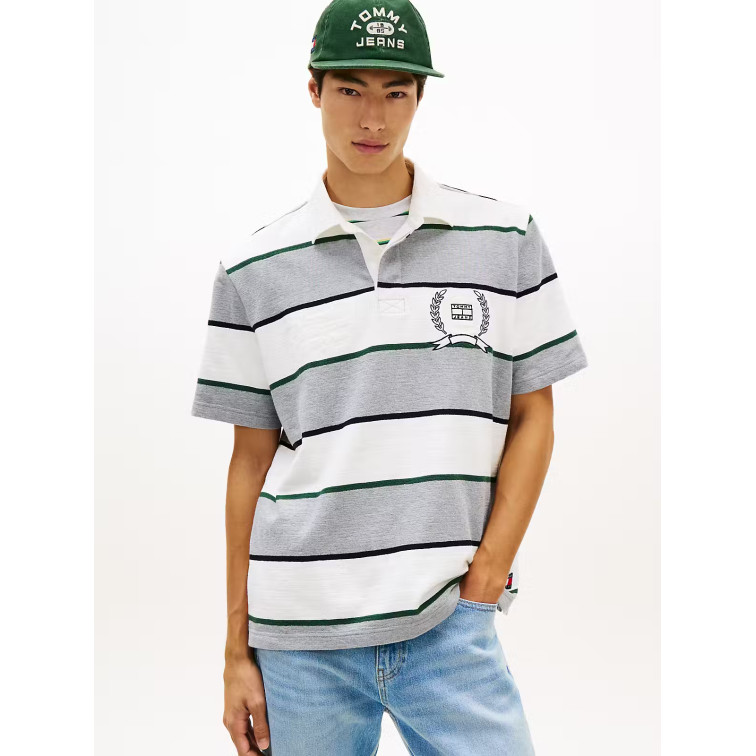 pôle homme  tommy hilfiger tjm rlx ss stripe  ss rugby ex