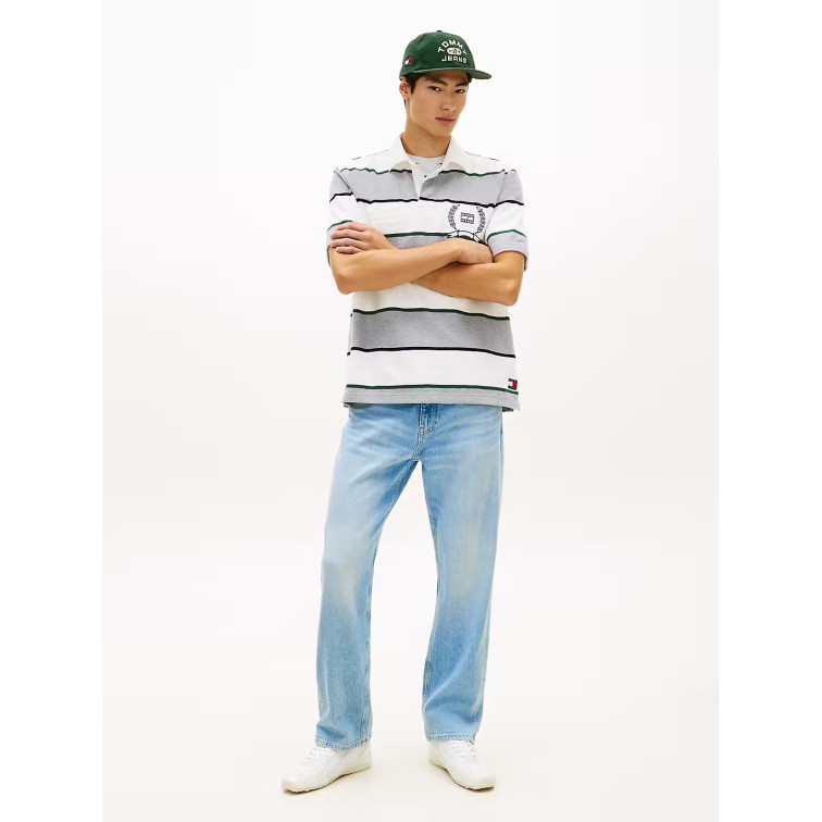 pôle homme  tommy hilfiger tjm rlx ss stripe  ss rugby ex