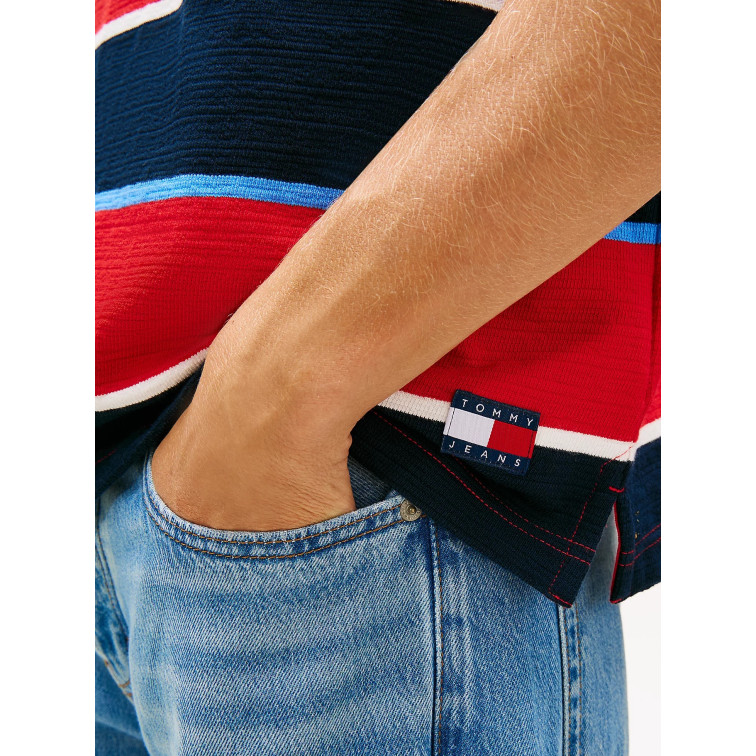 pôle homme  tommy hilfiger tjm rlx ss stripe  ss rugby ex