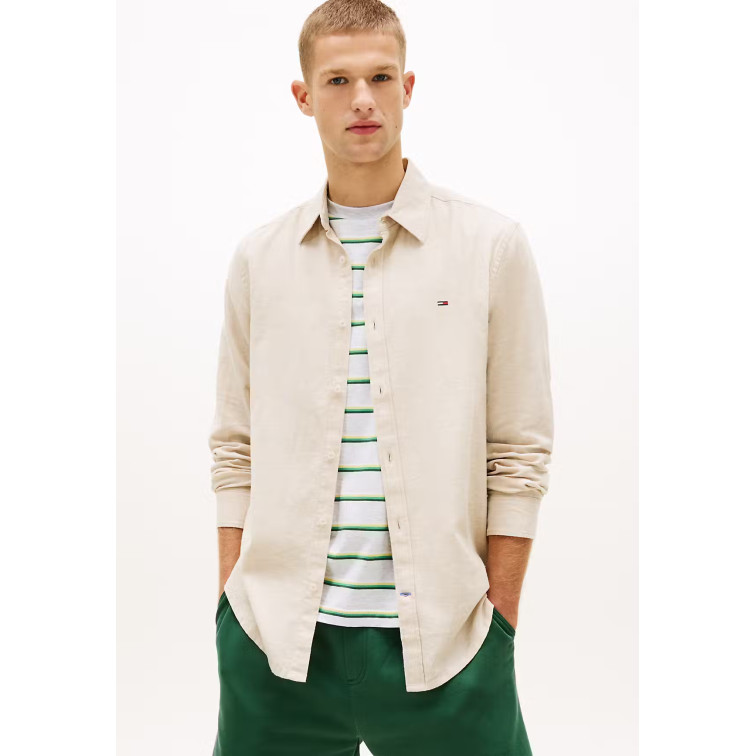 chemise homme  tommy hilfiger tjm reg linen blend shirt ext