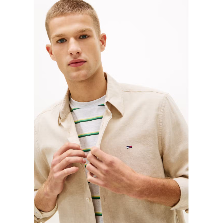 chemise homme  tommy hilfiger tjm reg linen blend shirt ext