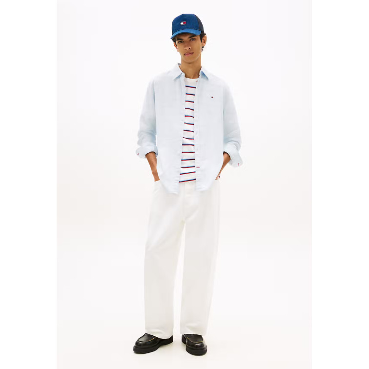 chemise homme  tommy hilfiger tjm reg linen blend shirt ext