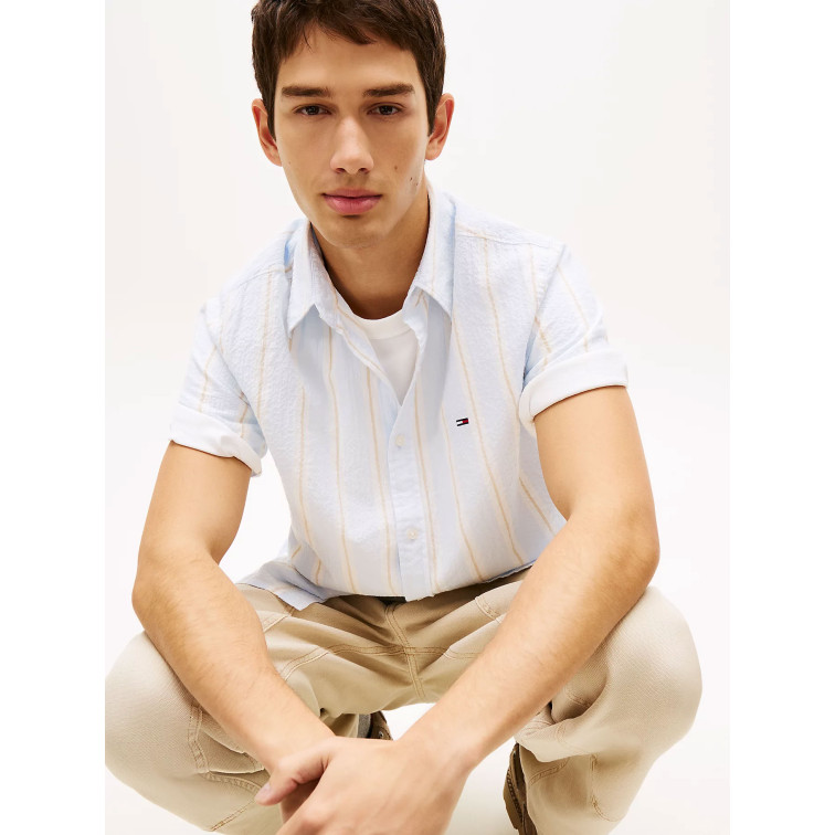 chemise homme  tommy hilfiger tjm reg seersuckr ptrn shirt e