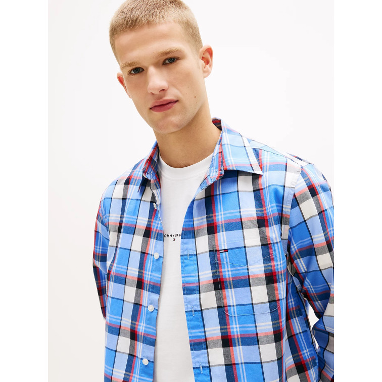 chemise homme  tommy hilfiger tjm reg check poplin shirt
