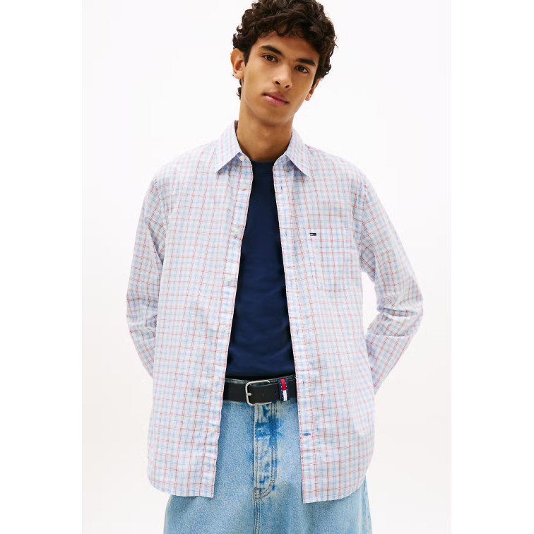 chemise homme  tommy hilfiger tjm reg check poplin shirt