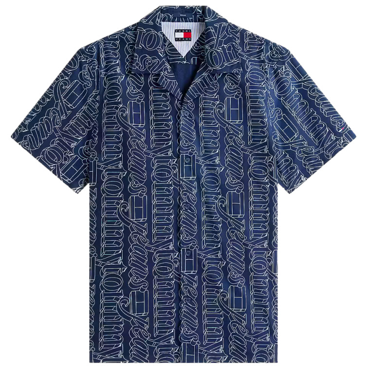 chemise homme  tommy hilfiger tjm reg aop camp shirt ext