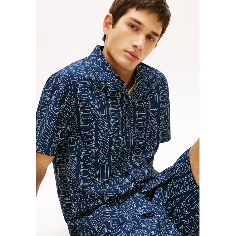 chemise homme  tommy hilfiger tjm reg aop camp shirt ext