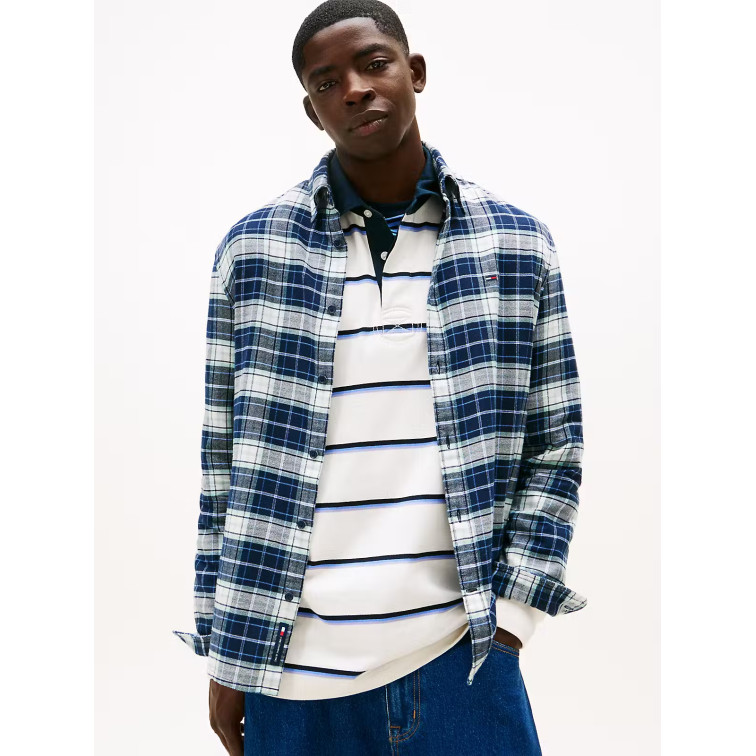 chemise homme  tommy hilfiger tjm reg flannel check shirt ex