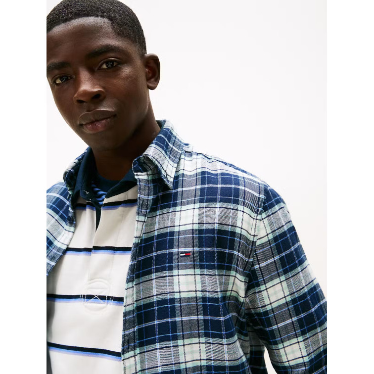 chemise homme  tommy hilfiger tjm reg flannel check shirt ex