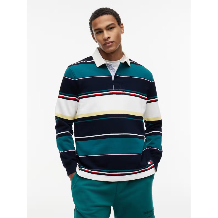 pôle homme  tommy hilfiger tjm rlx stripe rugby ext