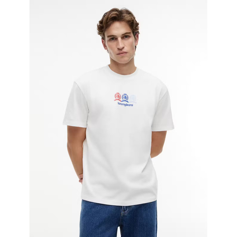 t-shirt homme  tommy hilfiger tjm rlx crest repeat ss t