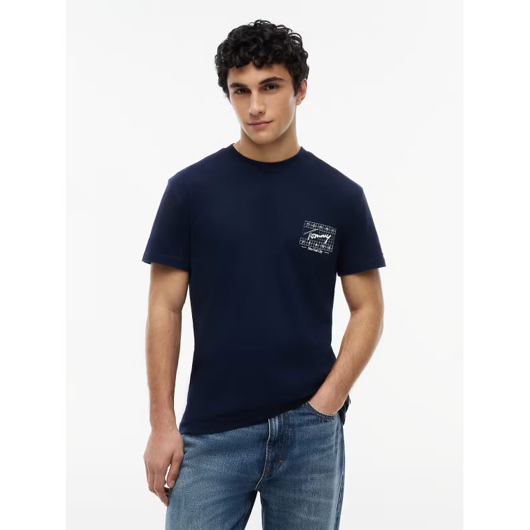 t-shirt homme  tommy hilfiger tjm reg sign flag ss tee ext