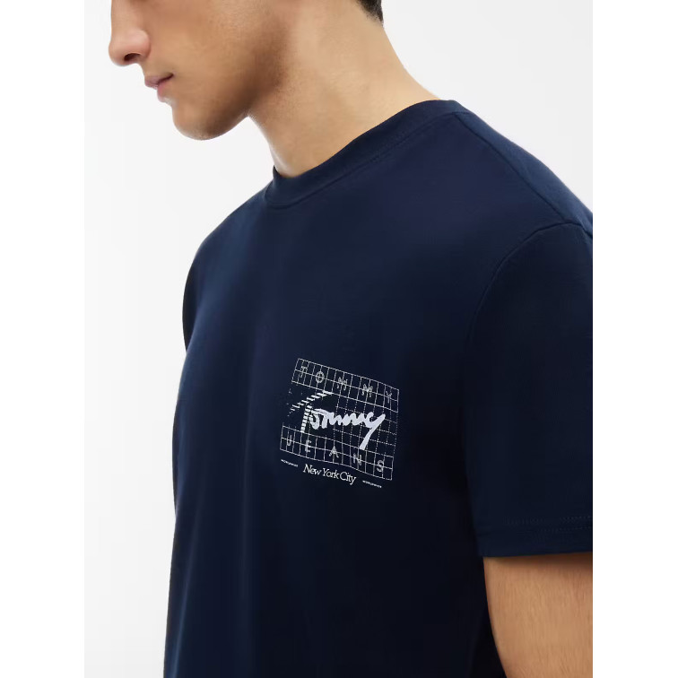 t-shirt homme  tommy hilfiger tjm reg sign flag ss tee ext