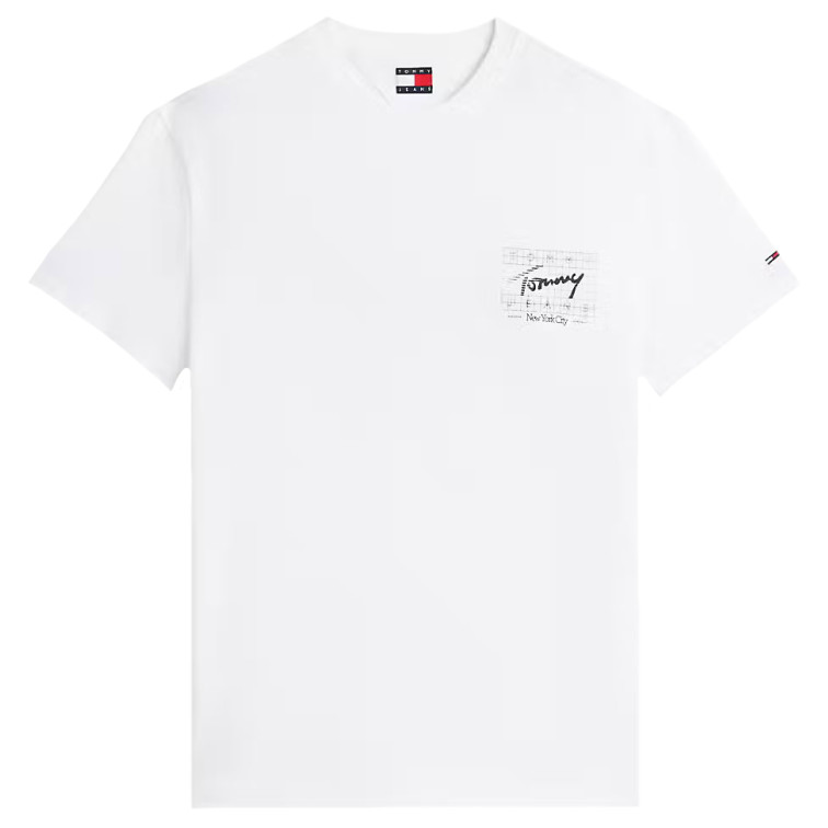 t-shirt homme  tommy hilfiger tjm reg sign flag ss tee ext